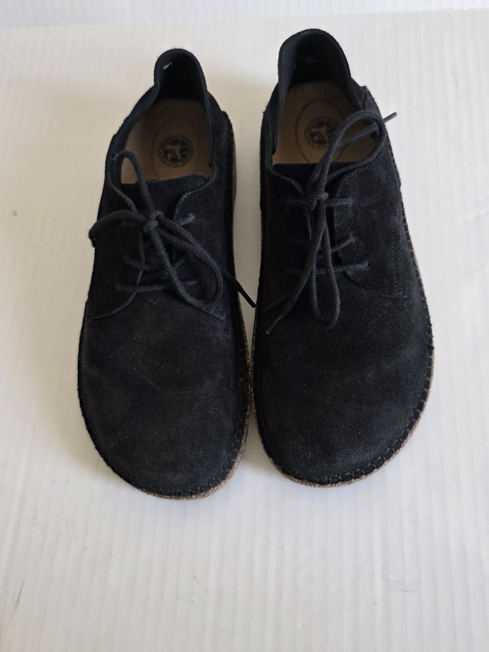 Birkenstock Gary Black suede leather women's shoes 8 lace-up comfort Lagenlook